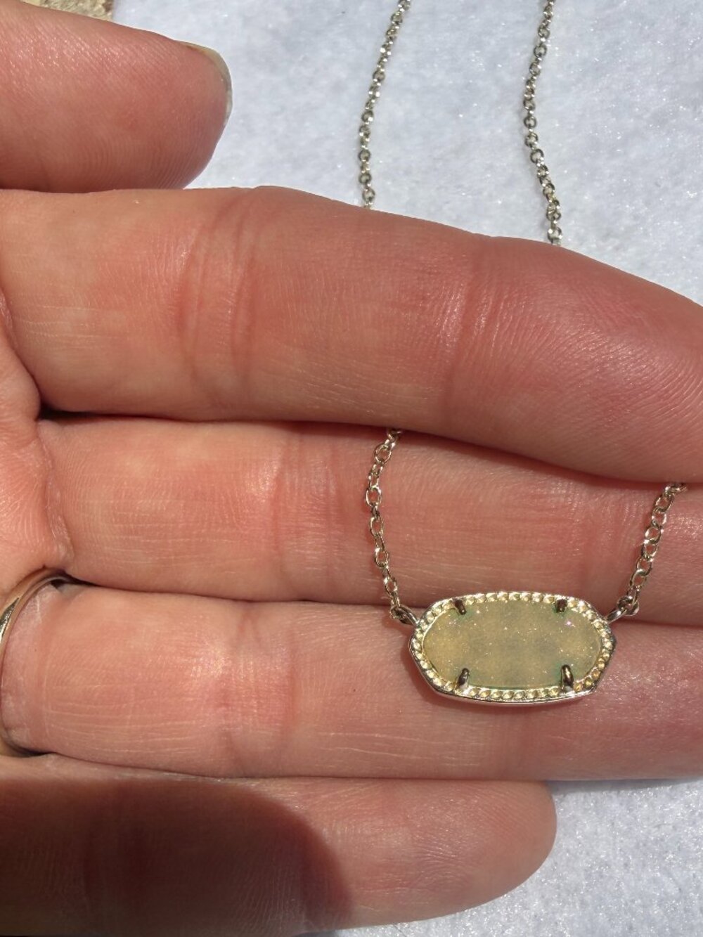 Kendra Scott Elisa Pendant -  Stone Iridescent Drusy Gold